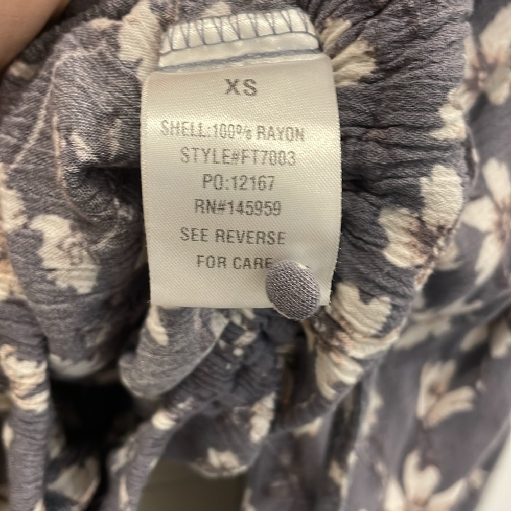 Anthropologie Blue Floral Wrap Blouse - Picture 5 of 5